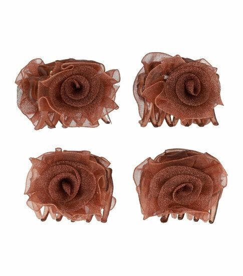 Haarspeld Haarklemmen 3cm – Roos Bloem – Chiffon Stof –, Sieraden, Tassen en Uiterlijk, Uiterlijk | Haarverzorging