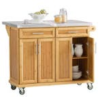 Keukentrolley met rvs blad, lades en uitklapbaar werkblad, Huis en Inrichting, Verzenden, Nieuw