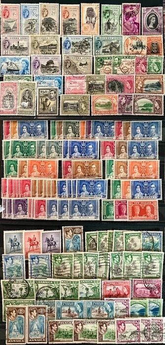 Britse Gemenebest 1911/1953 - Drie plakkaarten vol, Postzegels en Munten, Postzegels | Europa | UK