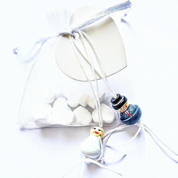 Huwelijksbedankje met gelukspoppetjes, Ophalen of Verzenden, Nieuw, Feestartikel, Geboorte of Huwelijk