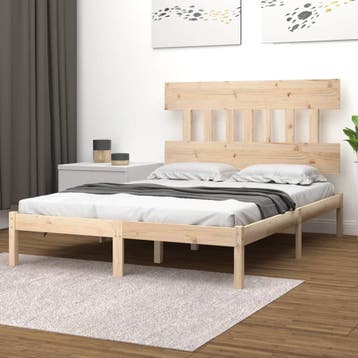 vidaXL Bedframe massief hout 160x200 cm, Bruin, Verzenden, 200 cm, 160 cm