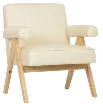 PU-Lederen Lounge Fauteuil met Armleuning – Comfort 120kg, Verzenden, Nieuw, Hout, Eén