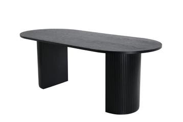 Eettafel - Rika - 200x90 cm - Zwart - Jörn, Huis en Inrichting, Verzenden, Nieuw