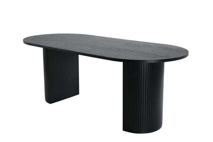 Eettafel - Rika - 200x90 cm - Zwart - Jörn, Huis en Inrichting, Tafels | Eettafels, Verzenden