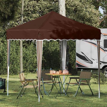 vidaXL Pop-up partytent 195 x 195 x 245 cm Bruin Oxford Stof, Verzenden, Nieuw, Partytent