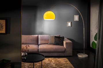 Vloerlamp BIG BOW 175-205cm oranje met marmeren voet - 20747, Huis en Inrichting, Lampen | Vloerlampen, Ophalen of Verzenden, Nieuw