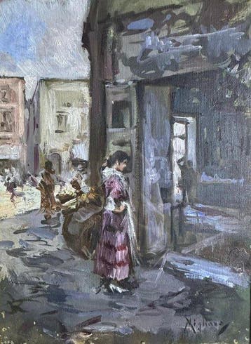 Vincenzo Migliaro (1858-1938) - Scena di genere