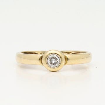 Zonder minimumprijs - Ring - 14 karaat Geel goud Diamant, Nieuw