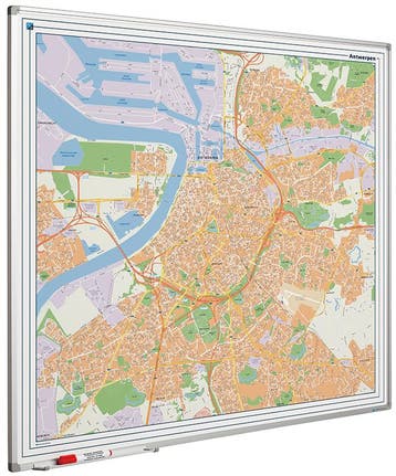 Landkaart van Antwerpen op whiteboard gedrukt 110x110 cm, Verzenden, Nieuw in verpakking