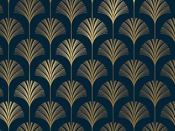 Inpakpapier Palmen Goud Blauw - Breedte 30 cm - 200m lang, Ophalen of Verzenden, Nieuw, Overige typen