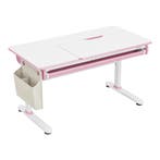 Kinderbureau Kuosa verstelbaar 54-76x120x60 cm roze en wit [, Verzenden, Nieuw