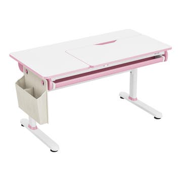 Kinderbureau Kuosa verstelbaar 54-76x120x60 cm roze en wit [, Huis en Inrichting, Bureaus, Verzenden, Nieuw