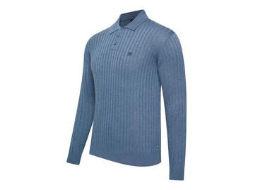 Veiling - Cappuccino Italia Massa Knit Polo Blauw - L, Nieuw