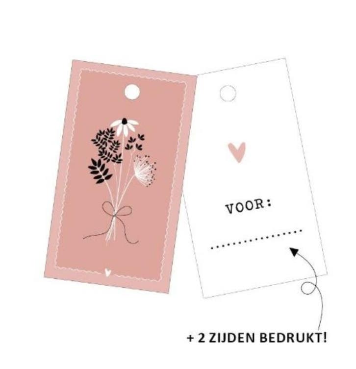 10x Cadeaulabel  Bloemen (Per 10 Stuks, Cadeaulabels), Diversen, Wenskaarten, Nieuw, Ophalen of Verzenden