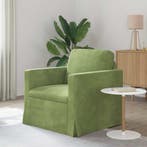 vidaXL Bank Lichtgroen 78 x 78 x 80 cm Fluweel, Huis en Inrichting, Verzenden, Nieuw, Stof, Minder dan 150 cm