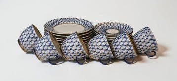 Lomonosov Imperial Porcelain Factory - Koffieservies voor 6