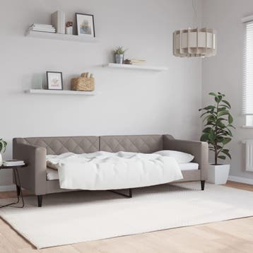 vidaXL Slaapbank 80x200 cm stof taupe, Eenpersoons, Verzenden, Nieuw, 80 cm