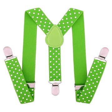Fako Fashion - Kinder Bretels - Stippen - 65cm - Groen, Verzenden, Nieuw