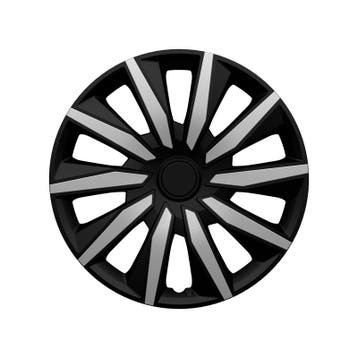 AutoStyle 4-Delige Wieldoppen  Decente 15-inch zilver/zwart, Verzenden, Nieuw