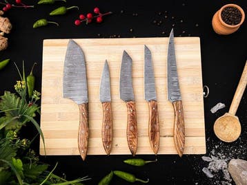 Keukenmes - Kitchen knife set - F144 - Staal, Hout,