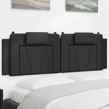 vidaXL Hoofdbordkussen Viana 160 cm kunstleer zwart, Verzenden, Nieuw, Zwart, Overige materialen