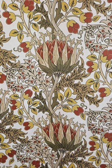Stof William Morris Artichoke ontwerp Art Nouveau Arts