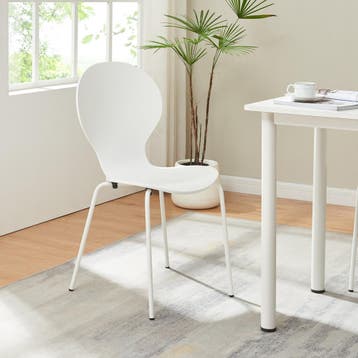 Eetkamerstoel Etne 85x48x50 cm set van 4 wit [en.casa], Huis en Inrichting, Stoelen, Verzenden, Nieuw