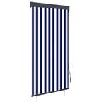 vidaXL Rolgordijn voor buiten 100x250 cm blauw en wit, Huis en Inrichting, Verzenden, Nieuw, Blauw