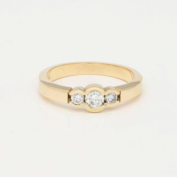 Ring - 14 karaat Geel goud Diamant (Natuurlijk), Sieraden, Tassen en Uiterlijk, Ringen, Nieuw