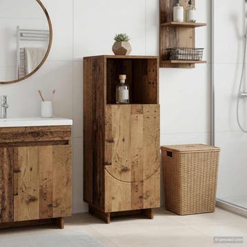 vidaXL Badkamerkast Oud hout 36,5 x 38 x 95 cm Bewerkt hout, Huis en Inrichting, Tafels | Kaptafels, Verzenden, Nieuw