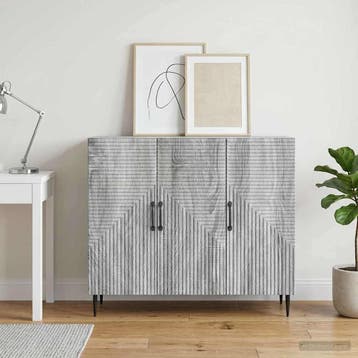 vidaXL Dressoir Grijs sonoma 89 x 34,5 x 80 cm Bewerkt hout, Verzenden, Nieuw, Overige houtsoorten, Minder dan 50 cm