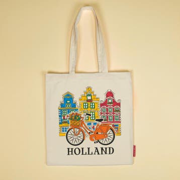 Tas katoen happy houses Holland, Ophalen of Verzenden, Nieuw