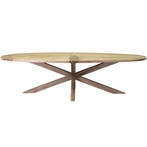 Ellips dining tuintafel 280x130xH76 cm met kruispoot teak, Tuin en Terras, Tuintafels, Ophalen of Verzenden, Nieuw