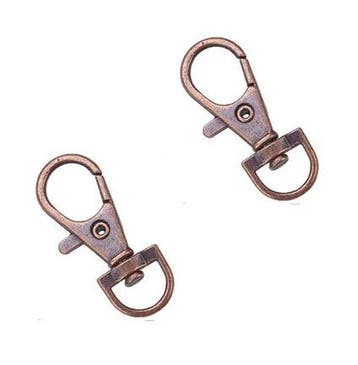 2x mini swivel karabijnhaak - KOPER - 35mm, Ophalen of Verzenden, Nieuw