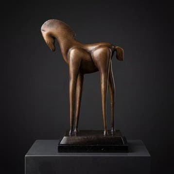 Beeld, Bronzen sculptuur van een paard “Botero Stijl” - 35.5