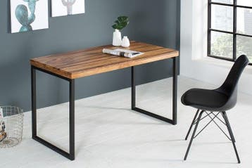 Elegant bureau ELEMENTS 118 cm metalen frame met Sheesham, Ophalen of Verzenden, Nieuw
