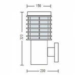 LED Tuinverlichting - Wandlamp Buiten - Palm 2 - E27 Fitting, Nieuw, Ophalen of Verzenden, Rvs, Hanglamp