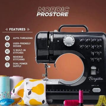 Nordic ProStore Mini Naaimachine 12 Steken Zwart - Gebruikt, Ophalen of Verzenden, Nieuw
