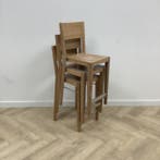 Hutten complete set statafel met 3 barkrukken, hout, Ophalen of Verzenden, Gebruikt