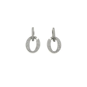 Witgouden oorhangers met diamanten; 1,58 ct. (Oorbellen), Gebruikt, Ophalen of Verzenden, Met edelsteen, Goud