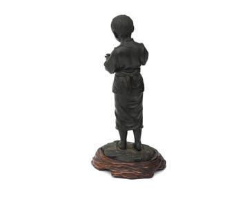 Bronzen beeld, Japan, Meiji periode (1868-1912), ca. 1900, Antiek en Kunst