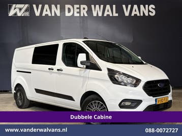 Ford Transit Custom | 2.0 TDCI 131pk L2H1 Dubbele Cabine, Auto's, Bestelauto's, Gebruikt, Euro 6, Wit, Dealer onderhouden