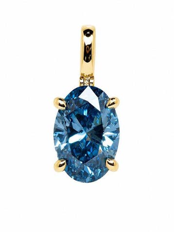 Hanger - 14 karaat Geel goud - 2.02ct. tw. Blauw Diamant