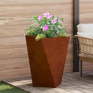 vidaXL Plantenbak Roestig 50 x 50 x 75 cm weervast staal, Verzenden, Minder dan 60 cm, Nieuw, Metaal