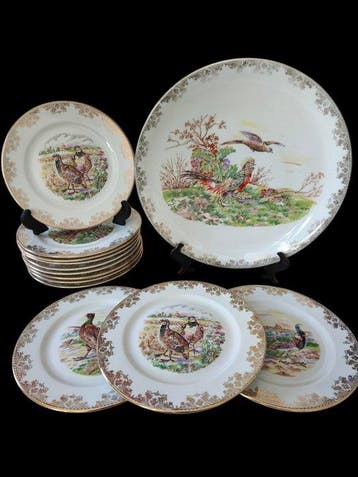 Limoges - Tafelservies voor 12 (13) - Wildjacht - Porselein