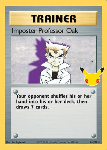 Imposter Professor Oak  73/102 celebrations, Ophalen of Verzenden, Nieuw, Losse kaart, Foil
