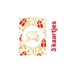 3x mini kaartje - Groetjes van de sint - mijter - staf -..., Ophalen of Verzenden, Nieuw