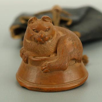 Decoratief ornament - Netsuke houtsnijwerk, klein beeldje