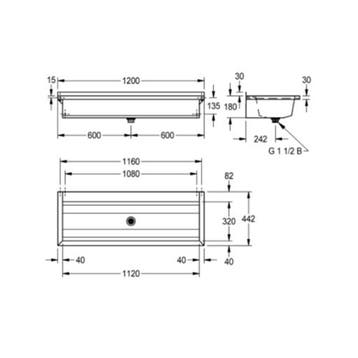 Wastrog met Kranenbank 442 mm Diep – RVS (Inox), Ophalen of Verzenden