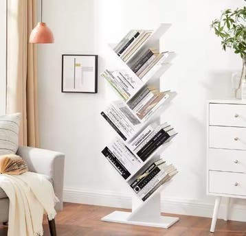 Houten Boekenkast 8 Planken – Compact Opbergrek voor Kantoor, Huis en Inrichting, Verzenden, Nieuw